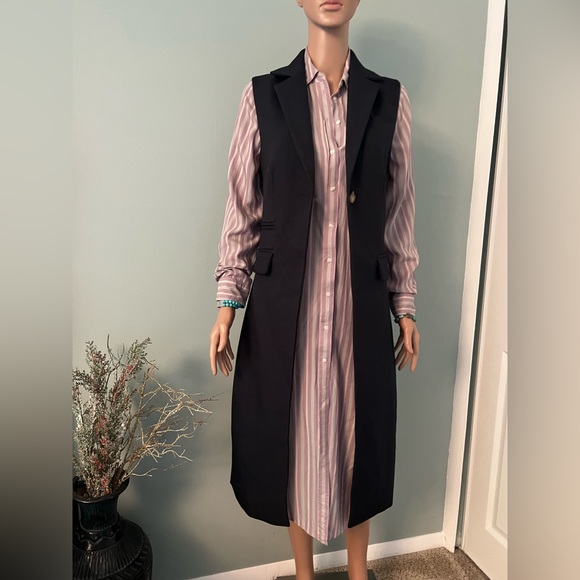 MARE MARE X ANTHROPOLOGIE Navy Long VEST Size XS - Picture 9 of 16